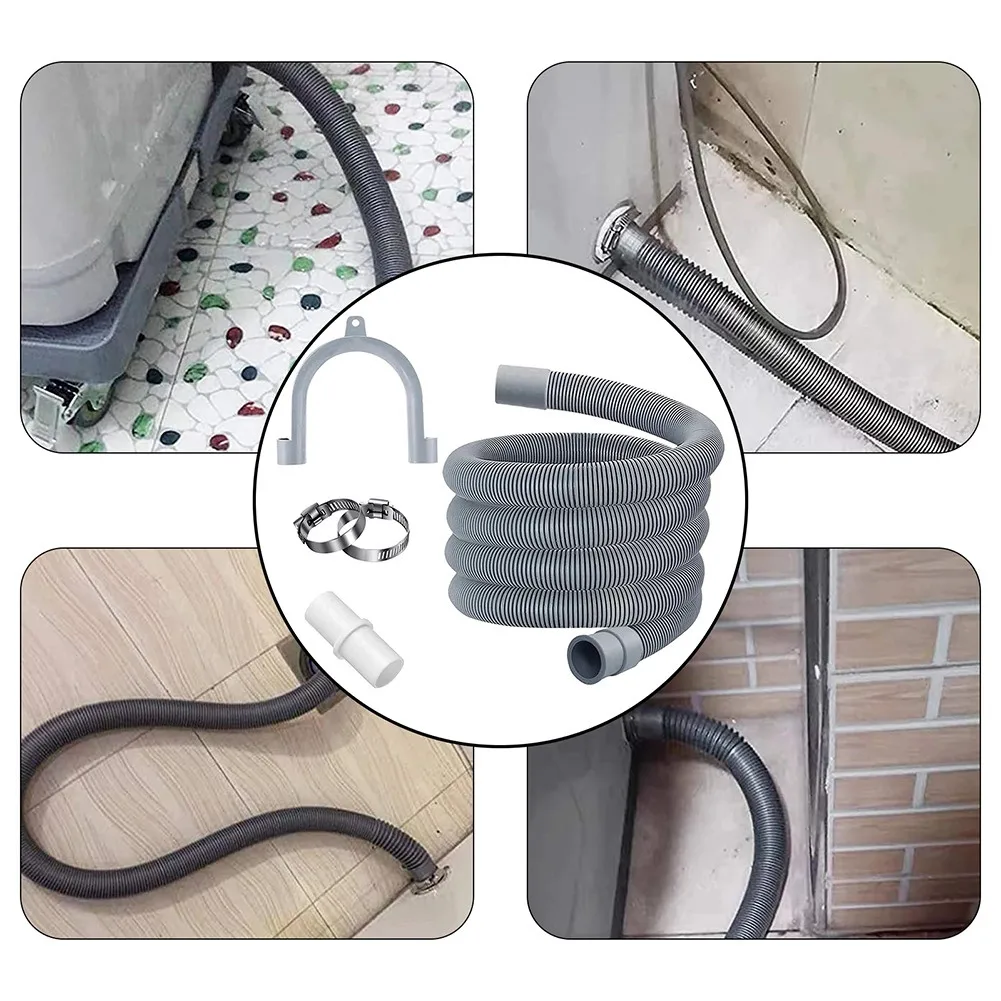 Vhbw Tuyau de vidange pour compatible avec les machines à laver et laves  vaisselles - 22/29mm connexion droite, gris