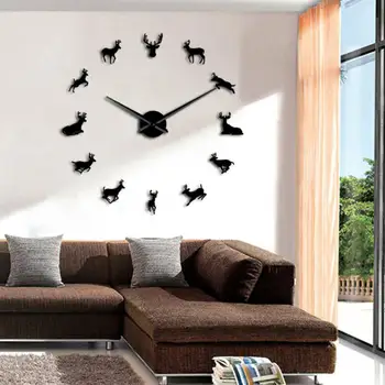 

Acrylic Large Wall Clock Sticker Mute 3D DIY Self adhesive Wall Clock Modern Design Mirror Angel Wall Stickers Home Decor