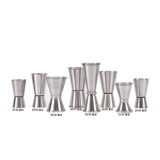 15/30ml 25/50ml Stainless Steel Cocktail Cup Drink Mixer Jigger Bar Party  Cocktail Shaker Short Drink Measure Cup