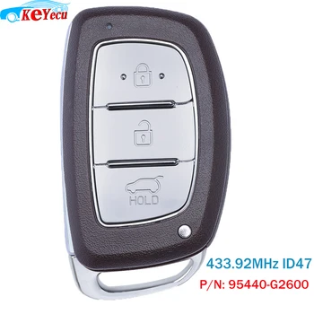 

KEYECU Keyless-Go Smart Remote Car Key Fob FSK 433.92MHz ID47 for Hyundai Ioniq 2019 P/N: 95440-G2600