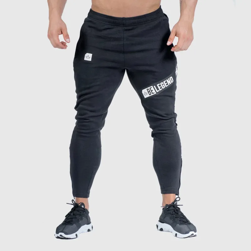 Новые мужские повседневные штаны спортивные штаны, штаны для бега, спортивные мужские штаны для бега, хлопковые спортивные штаны, узкие брюки, брюки для бодибилдинга - Цвет: Черный