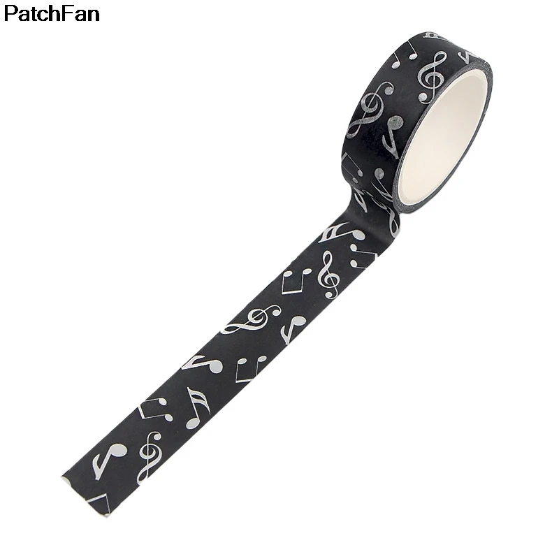 20 шт./лот Patchfan музыкальная note черный DIY Скрапбукинг дети клей Васи бумага маскирующая Лента Печатный узор стикер A2385