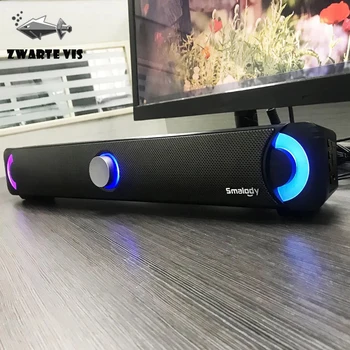 

Home Bluetooth Speaker Smalody Bluetooth 4.2 Soundbar Led Speaker Stereo Subwoofer Surround Sound Colorful Led Light 2000Mah