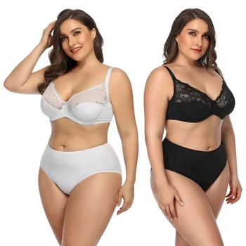 

Sexy Lace Bra and Panties Set Big Size Women‘s Underwear Lingerie Set Ultra-thin Plus Size Sexy Push Up Bra Set