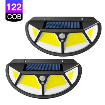 

2020 New COB 122LED Solar Lamp PIR Motion Sensor Outdoor Waterproof Path Night Lighting 120LED Emergency Solar Wall Light
