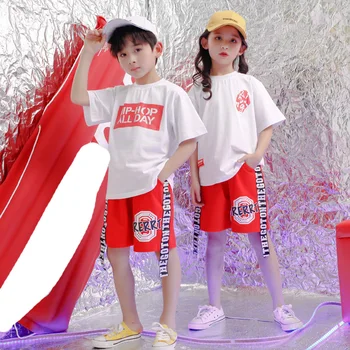 

Kids White Loose T Shirts Tops Casual Shorts Hip Hop Clothing Clothes for Girls Jazz Dance Costume Ballroom Dancing Streetwear