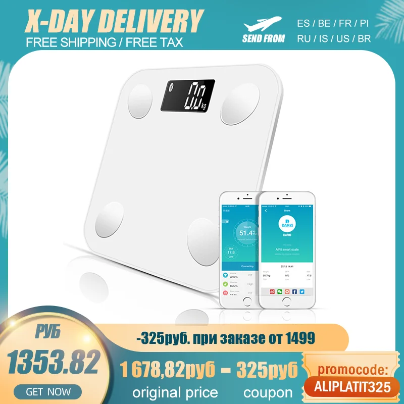 Bluetooth-Scales Mass-Bmi Scale-Body Weight Water-Muscle Body-Fat SDARISB Smart Backlit