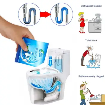 

50g/bag Powerful Sink Toilet Drain Sewer Cleaners Pipe Dredging Agent Blocking Deodorant Kitchen Bathroom Accessories TSLM1