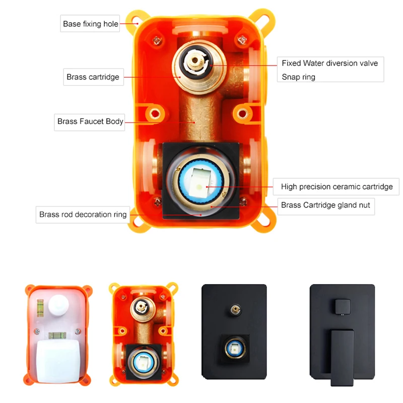 Brass Shower Faucet Mixing Valve 1-2-3 Ways Concealed Embedded box Wall Mount