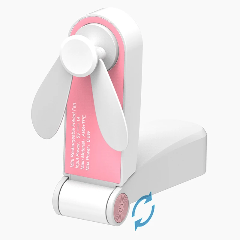 Pink USB Мини Складной вентилятор электрический портативный Держать маленькие вентиляторы оригинальность маленькие домашние электроприборы Настольный Электрический вентилятор - Цвет: Pink