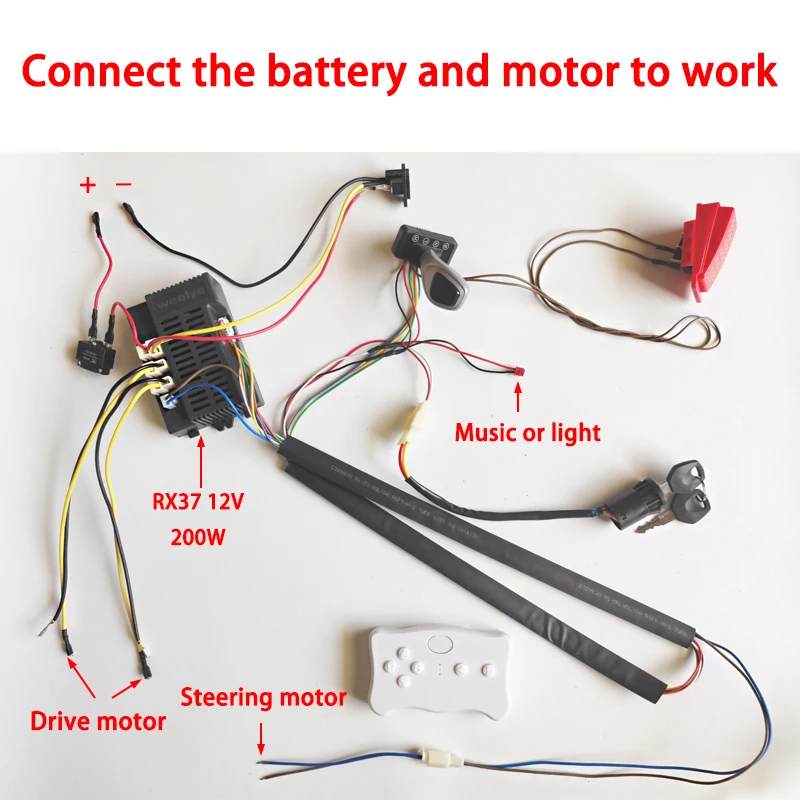 子供の電気自動車のdiyの修正ワイヤとスイッチキット、 2.4 グラムとbluetoothリモートコントロール自己製のベビー電気自動車 12V6V24V|パーツ & アクセサリー| -