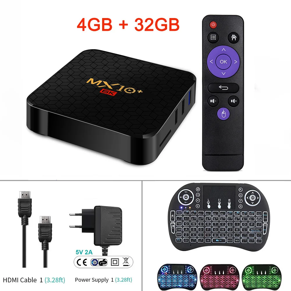 4GB 32GB I8 Backlit ТВ-бокс MX10 Plus Smart tv Box Android 9,0 Allwinner H6 UHD 4K медиаплеер 6K декодирование изображения 2,4G 5G WiFi USB3.0 Android бокс ТВ - Цвет: 4GB 32GB I8 Backlit