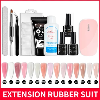 

ROHWXY Nail Extension Gel Kit For Manicure Design Poly UV Gel Kit For Nail Art Tools Poly Polish Gel Set For Nail With Nail Lamp
