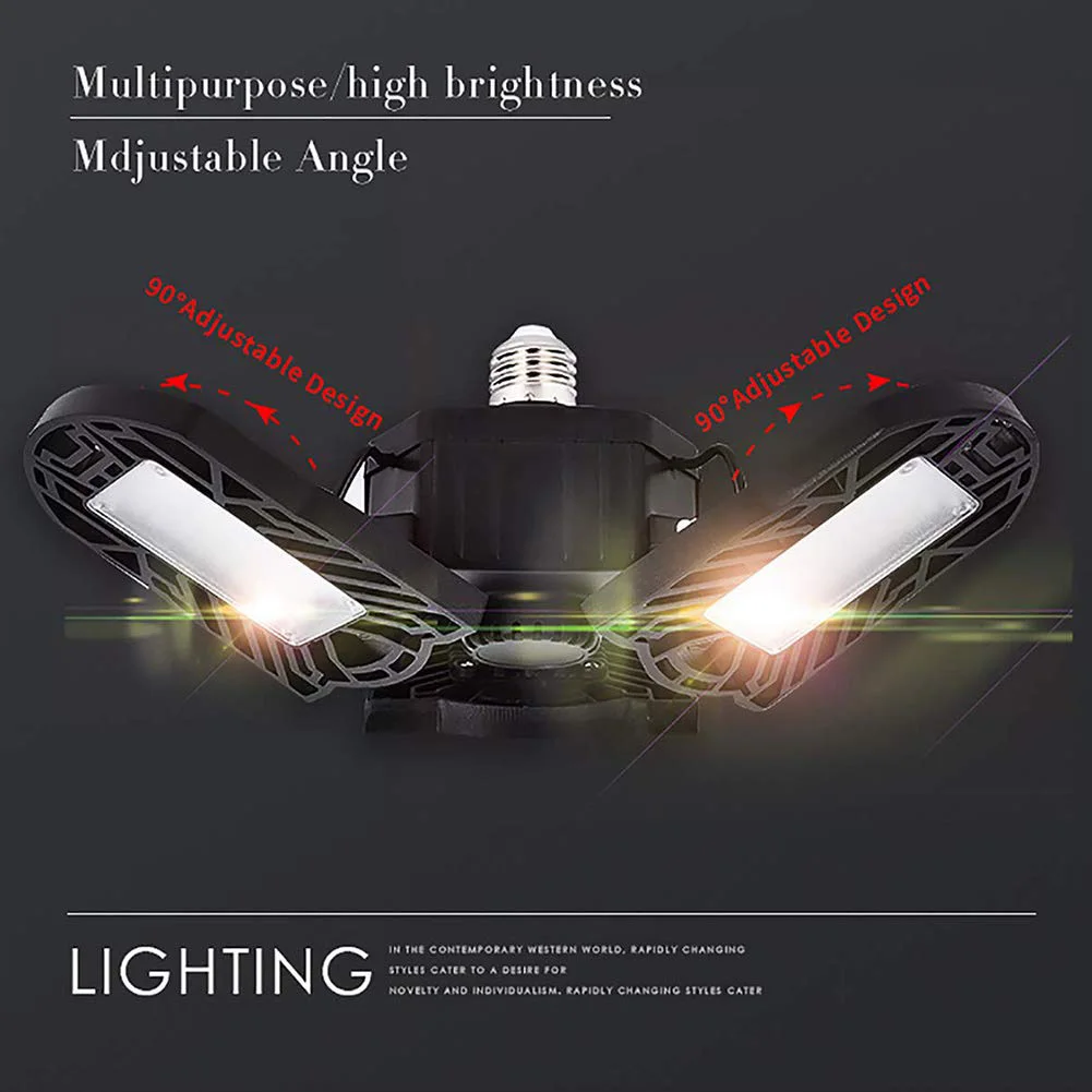 80W 144 светодиодный потолочный светильник для гаража E27 85V 265V деформируемый магазин