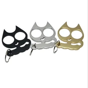 

Cat Zinc Alloy Key Ring Bottle Opener Knuckles for Self Defense Creative Kitchen Skull Drink Beer Bottle Opener Men Women