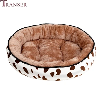 

Transer 5Color Printing Round Dog Bed Soft Plush Comfortable Warm Bed Mat for Small Medium Dogs Pug Bulldog Cat Nest 910