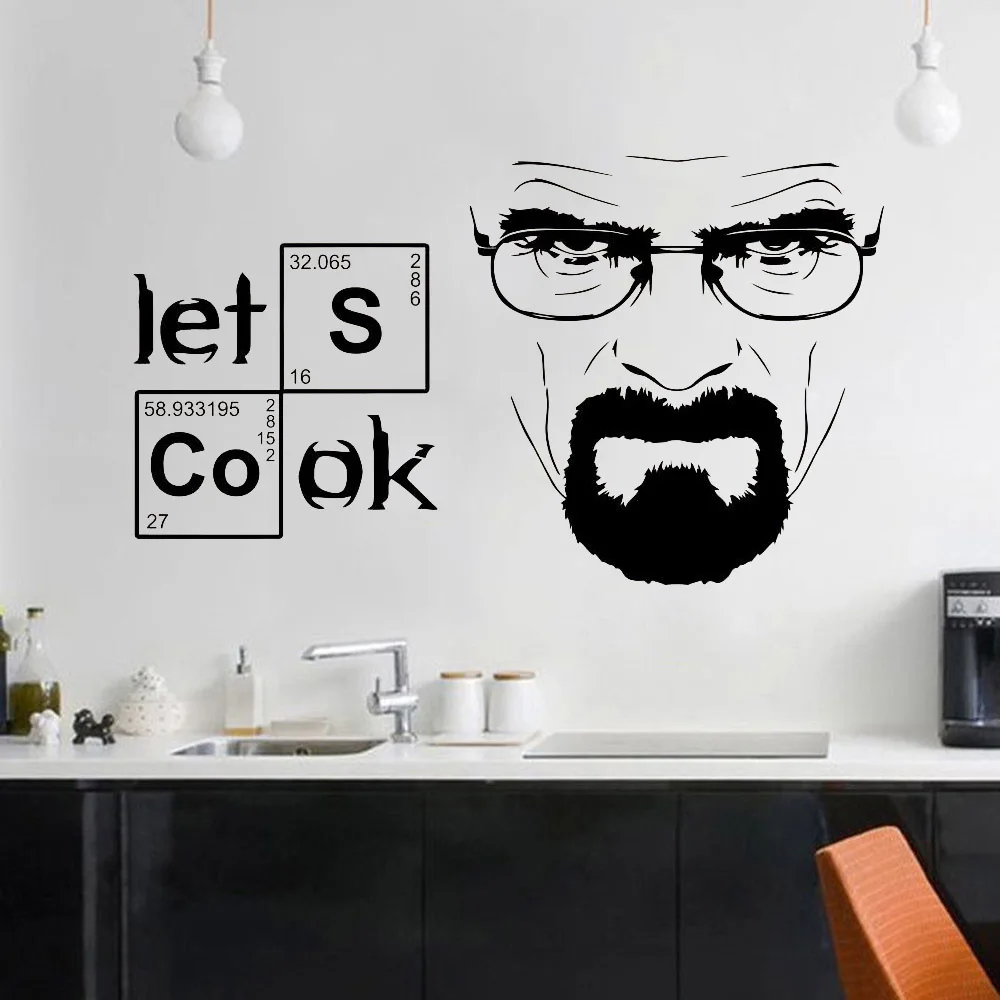 Кухонные настенные наклейки Let's Cook Breaking Bad наклейка на стену для столовой