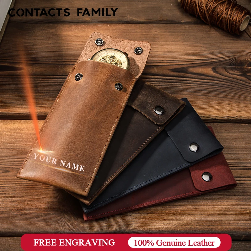 

Genuine Leather Watch Collection Bag Vintage Travel Single Watch Bag Portable Watch Storage Box Protective Bag Protective Cover