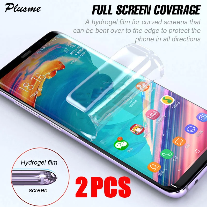 2 шт. гидрогель пленка для Samsung Galaxy S21 S20 S10 S9 S8 плюс 5G Защитная экрана Note 20 10 9 Plus