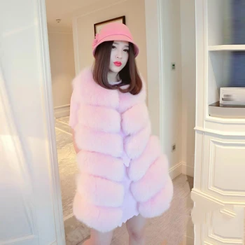 

Female Fur Vest Fox Fur Stitching Long Fur Vest Lady Outerwear Coat Winter Vests Women's Winter Jacket Coat Fur Clothes