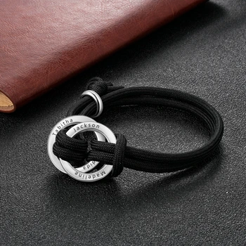 

Personalized Engraved Name Bracelet for Men Classic Custom Stainless Steel ID Bracelets & Bangles Jewelry Anniversary Gifts
