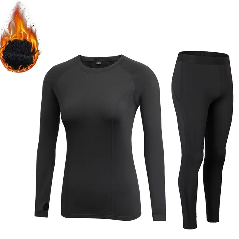 Women Thermal underwear thin fleece female long johns winter tight fitness solid color