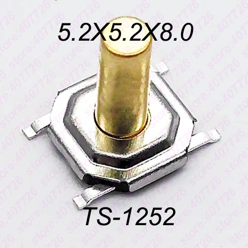 1000 шт. металлический такт переключатель 5,2x5,2 мм H = 1,5/1,6/1,7/1,8/2,0/2,3/2,5/3,0/3,2/3,5/3,8/4,0/4,3/5/6 /7/8/9 мм 4Pin SMD для монтажа на печатной плате