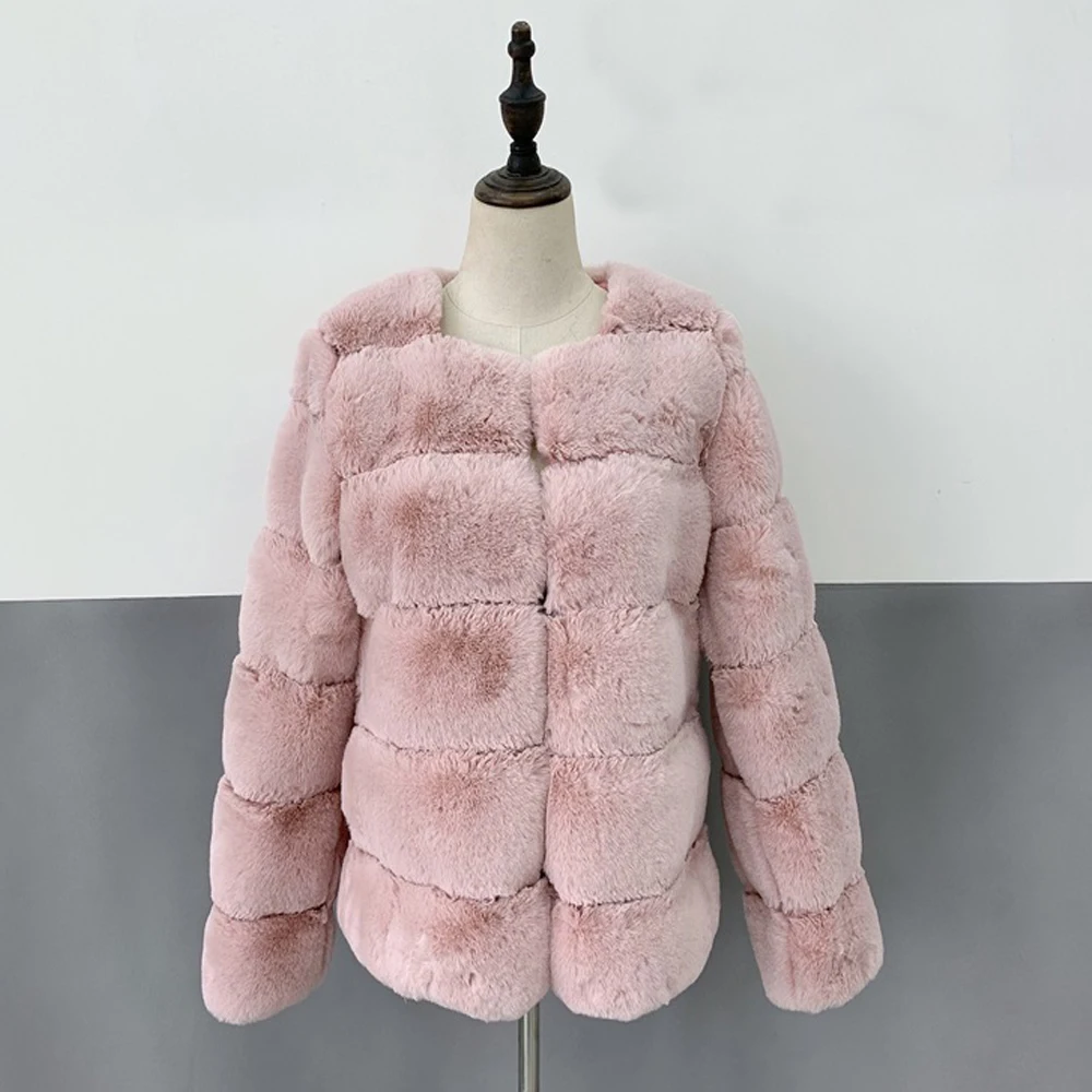 Женская Повседневная куртка размера плюс 4XL, короткое пальто из искусственного меха, теплое меховое пальто с длинным рукавом, осенне-зимняя элегантная женская Свободная верхняя одежда