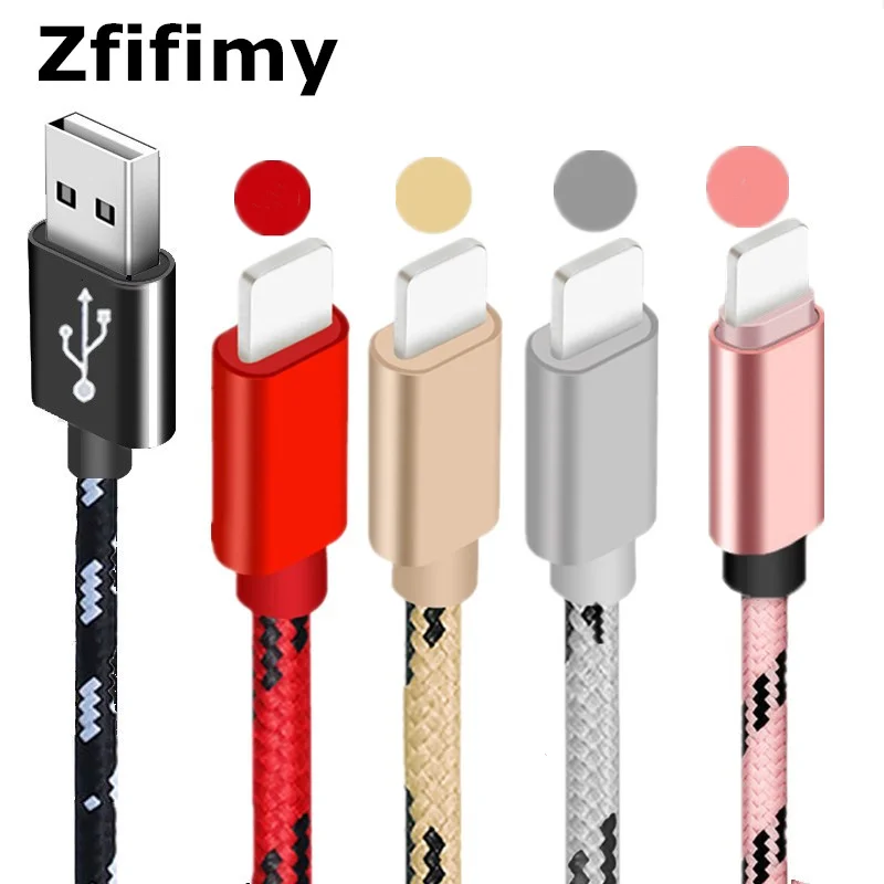 Нейлоновый Плетеный USB кабель для зарядки и передачи данных iPhone X 7 6 8 6S 5S Plus XS MAX XR