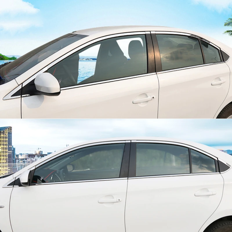 8/16pcsCar Стайлинг Колонка Стикеры для Toyota Vios XP150 2013- оконная накладка передний и задний кузова украшения хром аксессуар