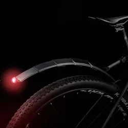 2PCS Mountain Bike Cycling Front Rear LED Mudguard Set Foldable Bicycle Bike Fender Taillight