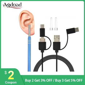 

Ear Endoscope 0.3MP HD Visual 5.5mm Mini Ear Camera Waterproof Ear Otoscope Ear Cleaning Tool for Android PC