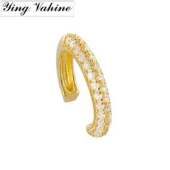 

ying Vahine New 1pcs 100% 925 Sterling Silver Zircon Ear Cuff Clip Earrings for Women