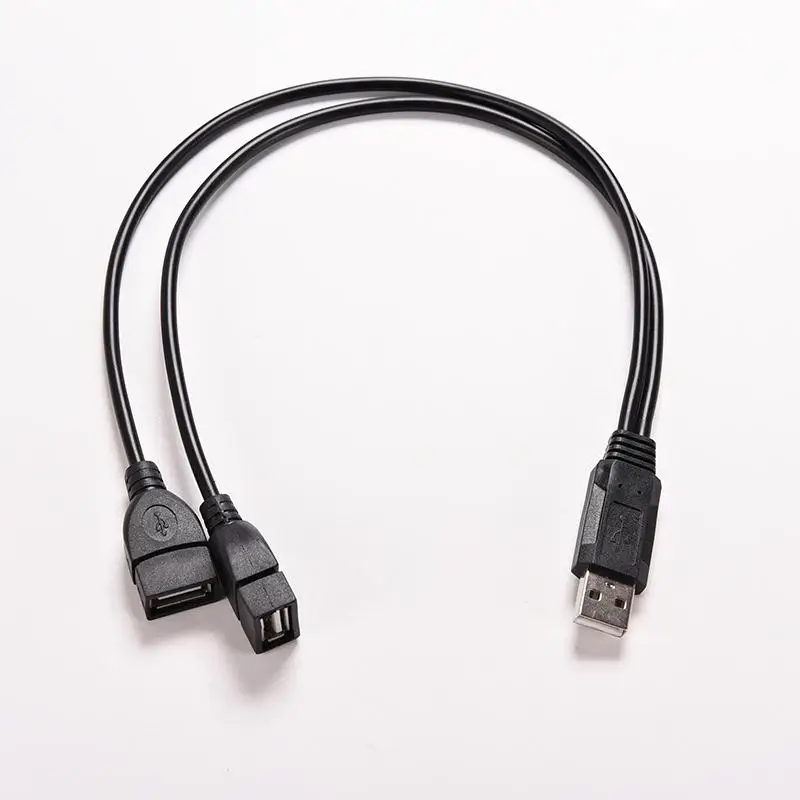 New Black USB 2.0 Extension Cable A 1 Female to 2 Dual Male Data Hub Power Adapter Y Splitter Charging Cord | Автомобили и