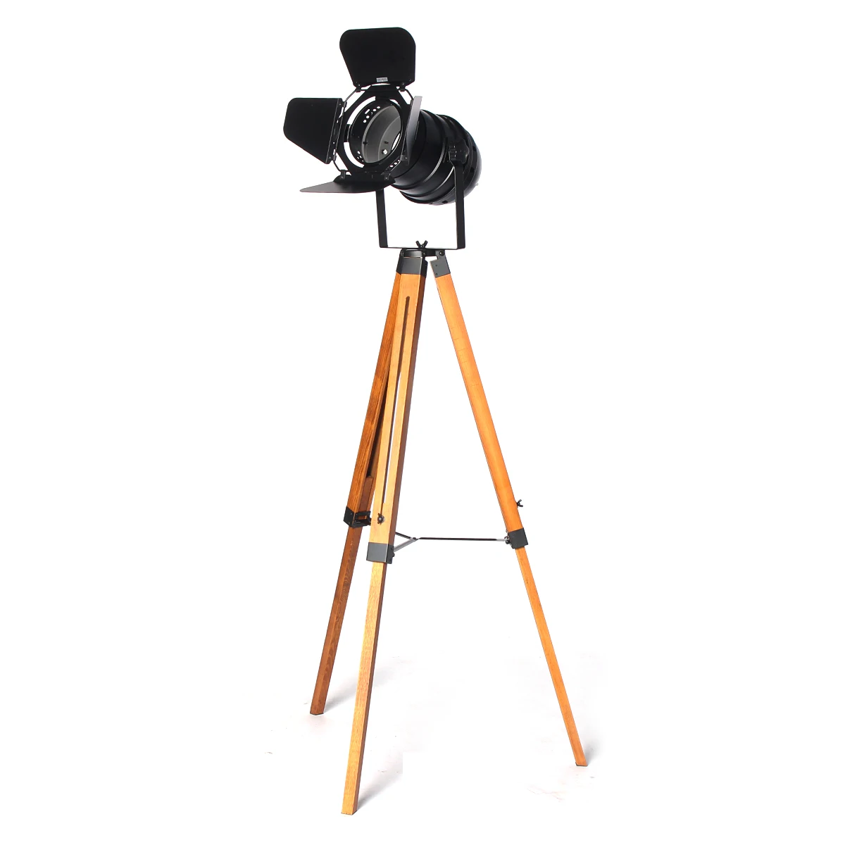 

Adjustable Iron Wood Tripod Floor Lamp E27 Industrial Vintage Bedroom Reading Spotlight Stand Lighting Home Fixture Decor