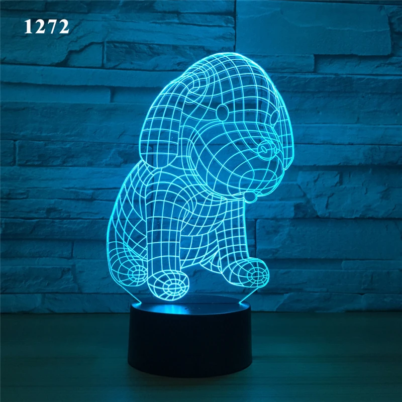 3D животное ночник светодиодный ночник Леопард собака кошка украшение для стола Дети День рождения год рождественский друг подарок - Испускаемый цвет: 141