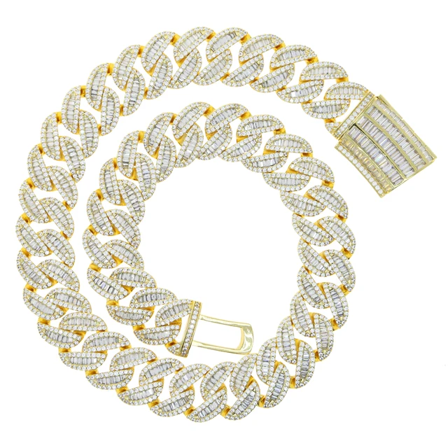 glitter Iced Out Chain Necklace 【14mm 】 S48fd164bdc704fd7a60c99a1f7b25