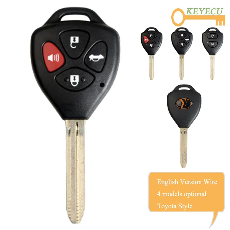 

KEYECU XHORSE English Version for Toyota Style Wire Universal Remote Key - 2/ 3/ 4 Buttons - for VVDI Key Tool, VVDI2