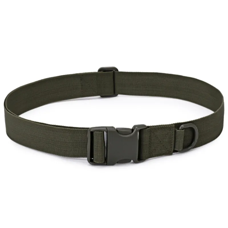 Outdoor Combat Canvas Duty Tactical Sport Belt with Plastic Buckle Army Military Adjustable Fan Hook Loop Waistband