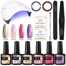 Azure beauty, 12 шт./лот, 36 Вт, лампа для ногтей, аппарат для лечения, светодиодный Гель-лак, инструменты, маникюрный набор, долговечная основа, верхнее покрытие, Гель-лак для ногтей