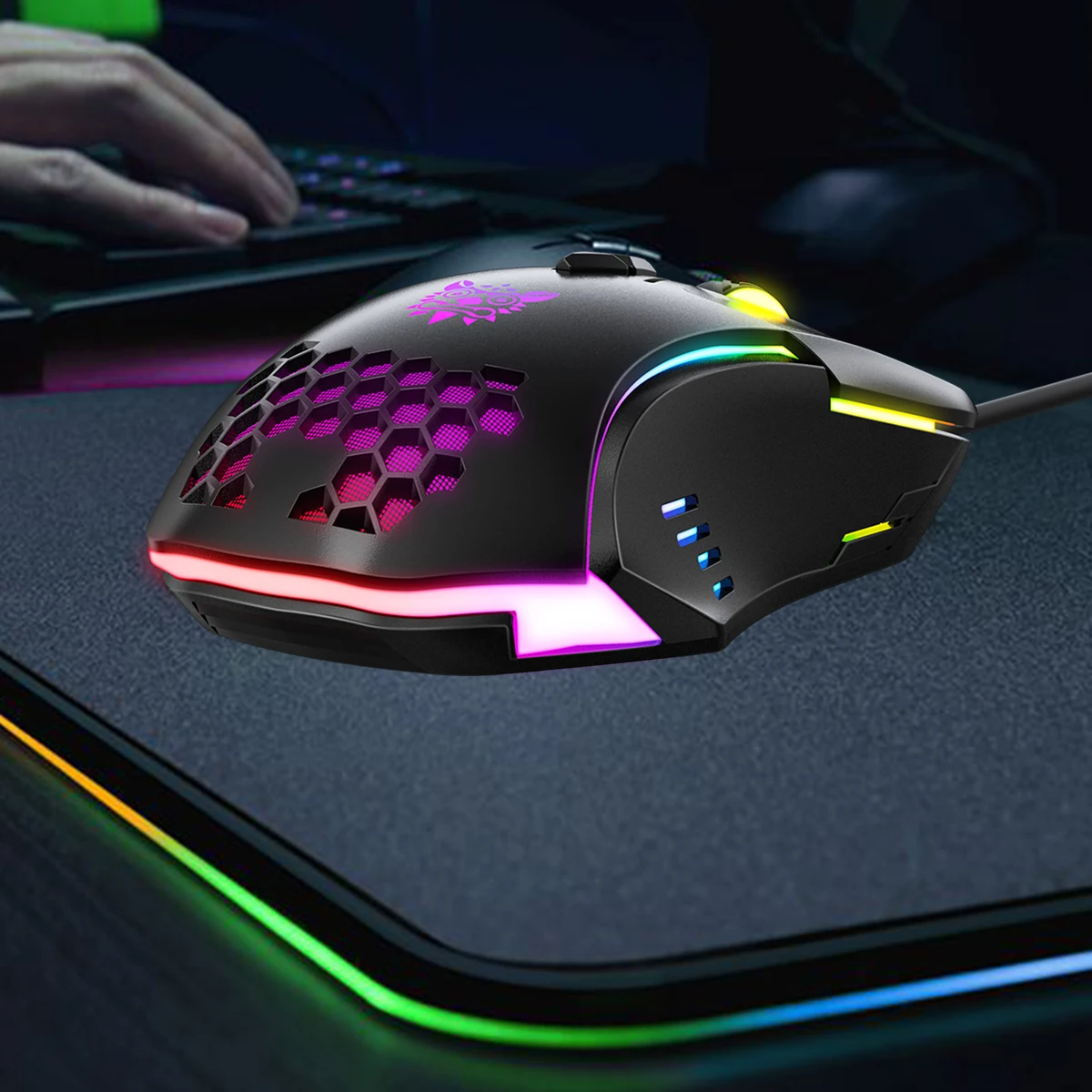 USB Wired Gaming Mouse, 6-Speed DPI Adjustable 6400DPI, 7-Button RGB Light Optical Mouse, Suitable For PC, Laptops, Gamer