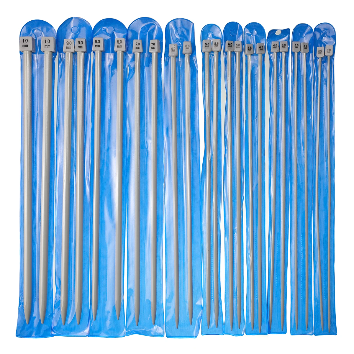 

11 Pairs Knitting Needles Set 35cm Single Pointed Knitting Needles Straight DIY Weaving Tool long Sweater Scarf Needle 3.0-10mm