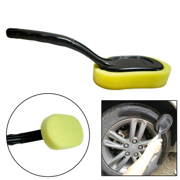 

Car Wheel Tyre Waxing Cleaning Sponge Brush Tire Rim Scrubber Applicator Stronger Waxing Effect Non-slip Handle Brush