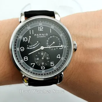 

New Arrive Polished Vintage Mens Watch 42mm Parnis Black Dial White Dila Blue Dial Sea-gull Automatic Movement Mens Watch