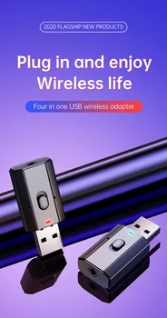 

Bluetooth Adapter USB Bluetooth 5.0 3.5mm AUX PC Adapter USB Bluetooth Dongle For Computer Bluetooth Music Receiver Transmitter