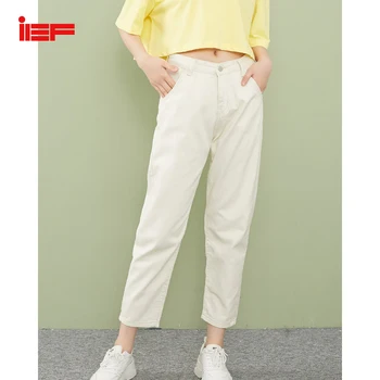 

IEF Autumn High Waist Jeans Women Straight Pattern Loose Solid Color Fashion Pants Women Streetwear Denim 0422Q-D268-9-