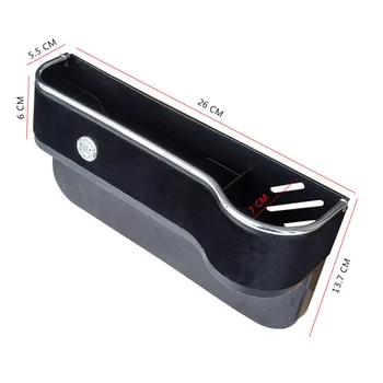 

E-FOUR Seat Gap Filler Console Organizer Car Pocket Seat Catcher Seat Crevice Storage Box for Cellphone Coin