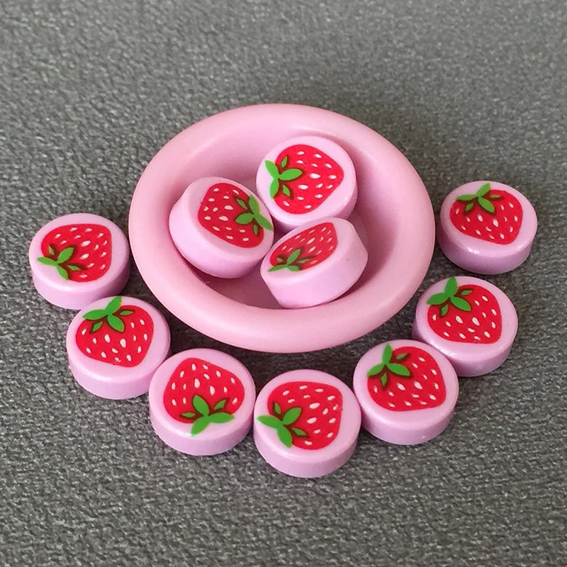 10pcsset Fruits Figures Food Strawberry Jam Building Blocks DIY MOC Accessories Model Building Bricks Kits Toys For Children (4)