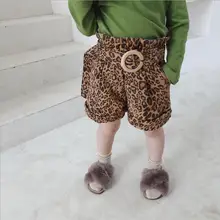 Осенние шорты для девочек, осенние свободные шорты с леопардовым принтом для маленьких девочек, детская одежда, детская одежда
