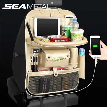 

Car Seat Organizer Back Bag Folding Table Food Tablet Holder Auto Storage Pocket Stowing Tidying Car Seat Back Organizer Storage